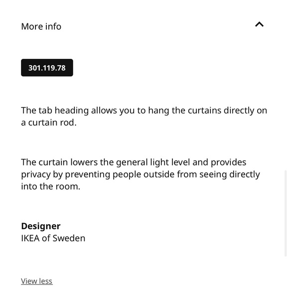 Lenda curtains from Ikea - 2 panel set - 96” - Picture 4 of 5